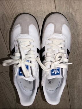adidas samba White and Gray Classic Low-Top Sneakers